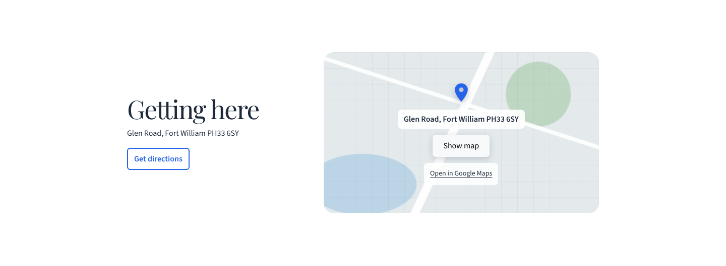 The map picture before a guest taps Show map