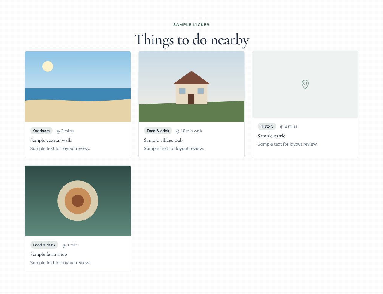 Things to do as cards